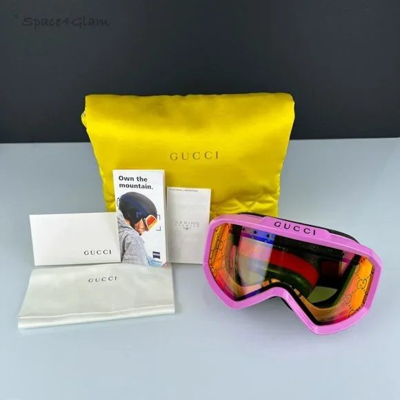 Gucci Ski Mask GG1210S 004 Pink Yellow GG Infrared Logo